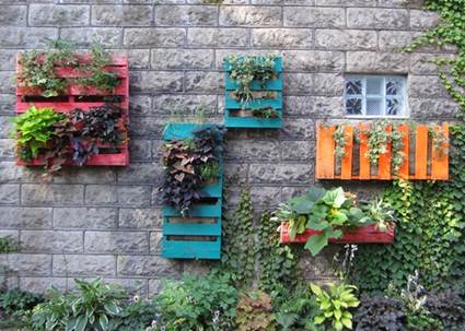 Jardin vertical con palets