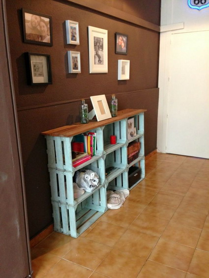 mueble de cajones de fruta