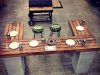 Muebles creados con bloques de cemento