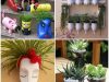 Macetas con materiales reciclados